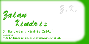 zalan kindris business card